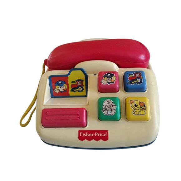 Fisher Price Ring and Rattle Phone‎ Vintage Toy 1998 sound play toddler - Picture 1 of 8